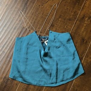 Windsor Teal Camisole with Rhinestone accent Spaghetti Straps | Size Small